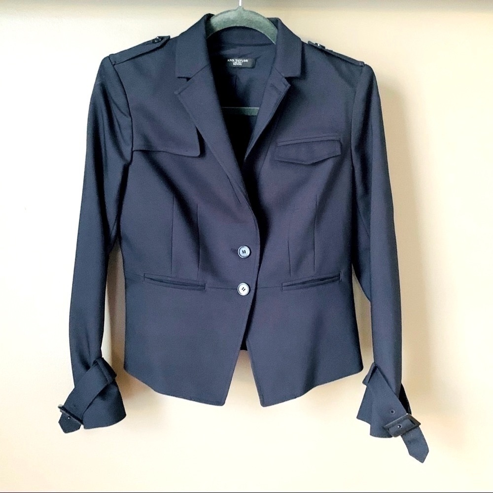 Ann Taylor Petite Navy Blue Blazer